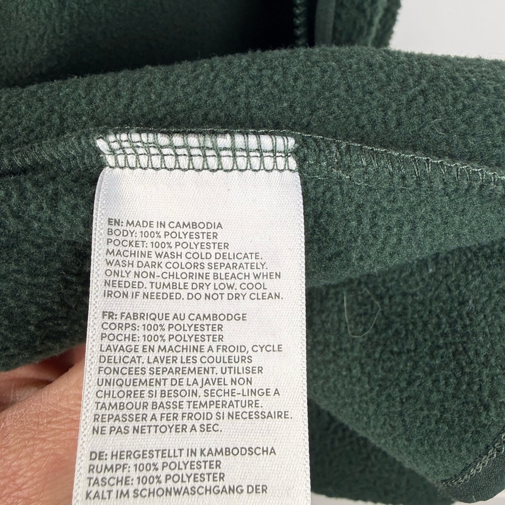 Lands' End women’s Cozy Sherpa Fleece green zip up jacket. Size large 14-16. - Picture 6 of 6